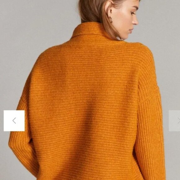 Anthropologie Pilcro Womens XS Burnt Orange Rust Knit Cowl Neck Sweater Oversize - Picture 2 of 14